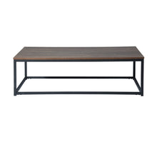 Load image into Gallery viewer, 43.3in Modern Industrial Style Rectangular Wood Grain Top Coffee Table w/ Metal Frame

