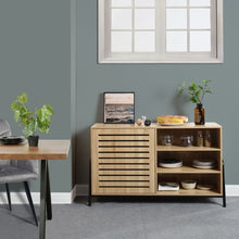 Load image into Gallery viewer, Sideboard Open Door Cabinet with Three Shelves Storage for Kitchen &amp; Dining Storage
