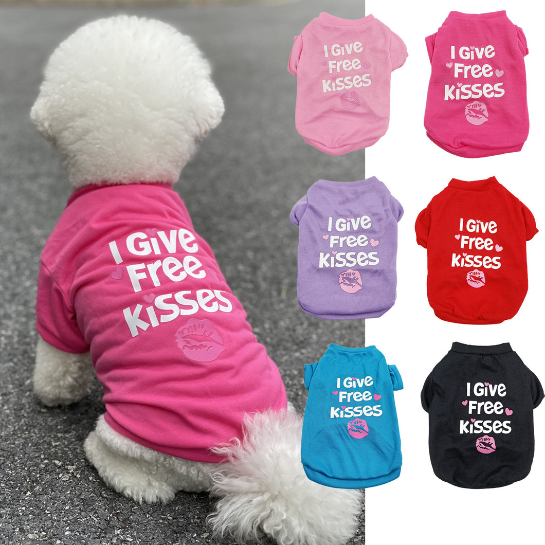 Pet Cotton Clothes for Cats and Dogs in Summer English Print Pet Dog Clothes Tank Top T-shirt in Summer