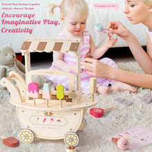 Load image into Gallery viewer, Ice Cream Cart for Kids Ice Cream Truck Toys for Kids Wooden Playset Toy Candy Cart Trolley Truck Pretend Play for Toddlers
