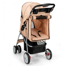 Load image into Gallery viewer, Foldable 4-Wheel Pet Stroller with Storage Basket

