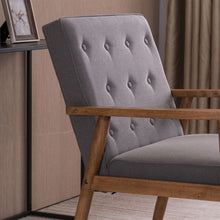 Load image into Gallery viewer, (75 x 69 x 84)cm Retro Modern Wooden Single Chair, Grey Fabric  YJ
