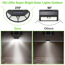 Load image into Gallery viewer, Wall Solar Powered Lights Outdoor 102 LEDs IP65 Waterproof Solar Lamps
